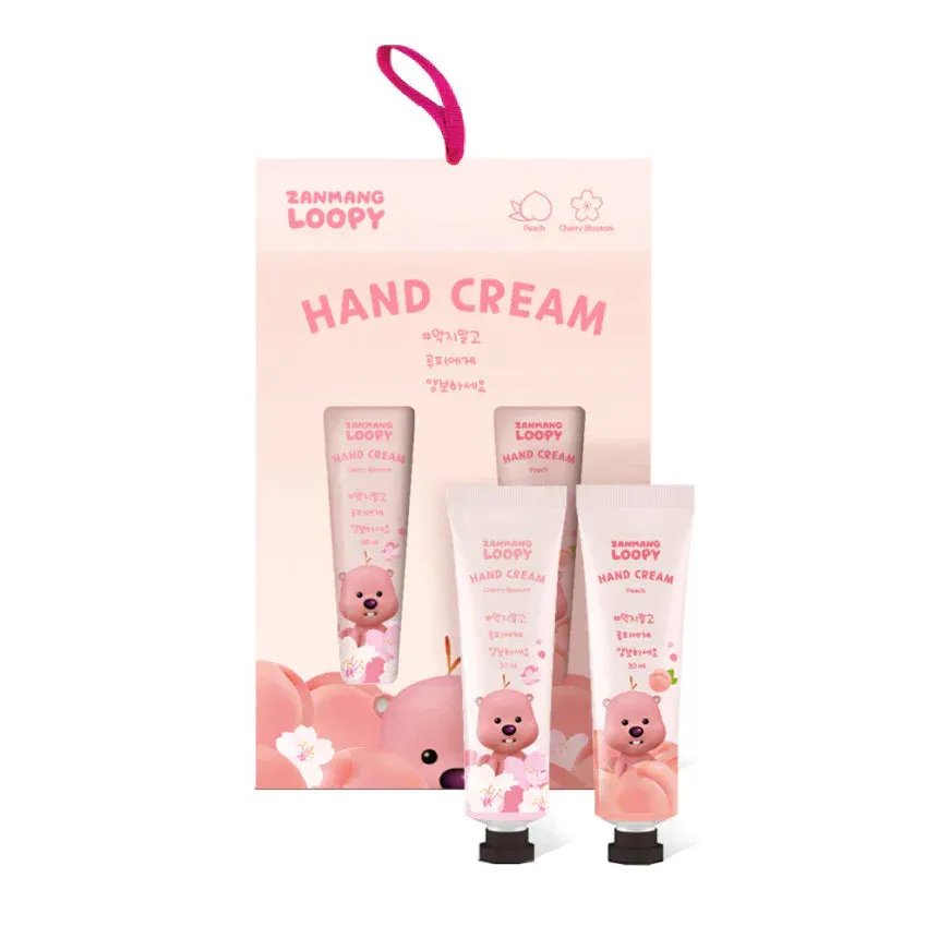 10 SET Zanmang Loopy Character Hand Creams Cute Small Gifts 30ml 2 pieces Peach Cherry Blossom Scent