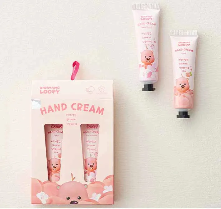 10 SET Zanmang Loopy Character Hand Creams Cute Small Gifts 30ml 2 pieces Peach Cherry Blossom Scent