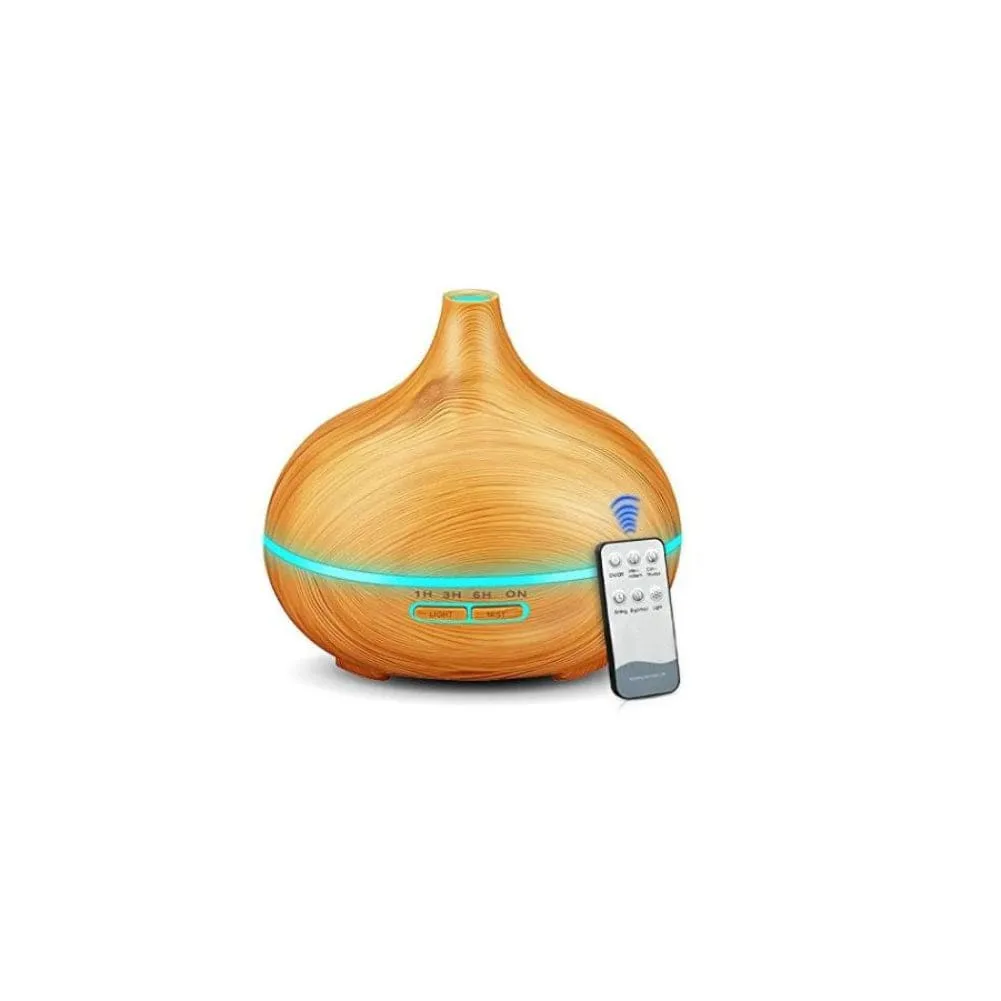 500ml Ultrasonic Essential Oil Humidifier with Remote, LED Light, and Music Diffuser