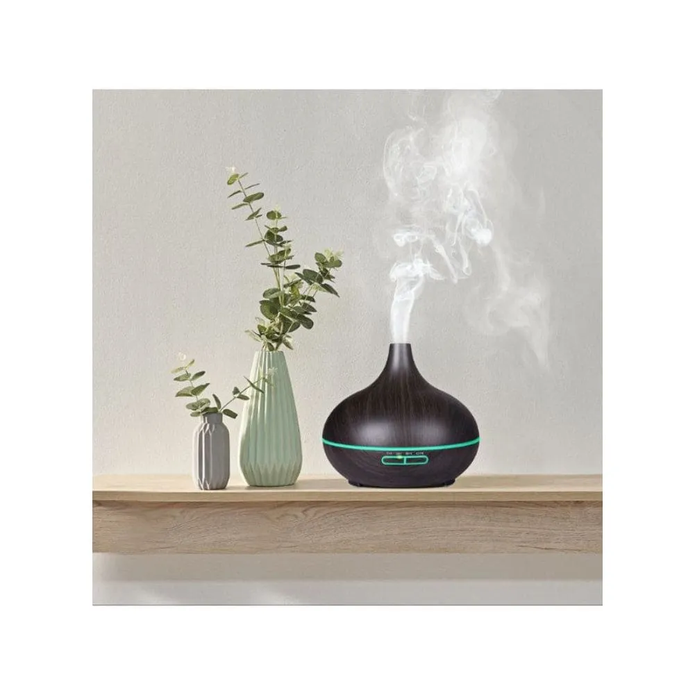 500ml Ultrasonic Essential Oil Humidifier with Remote, LED Light, and Music Diffuser