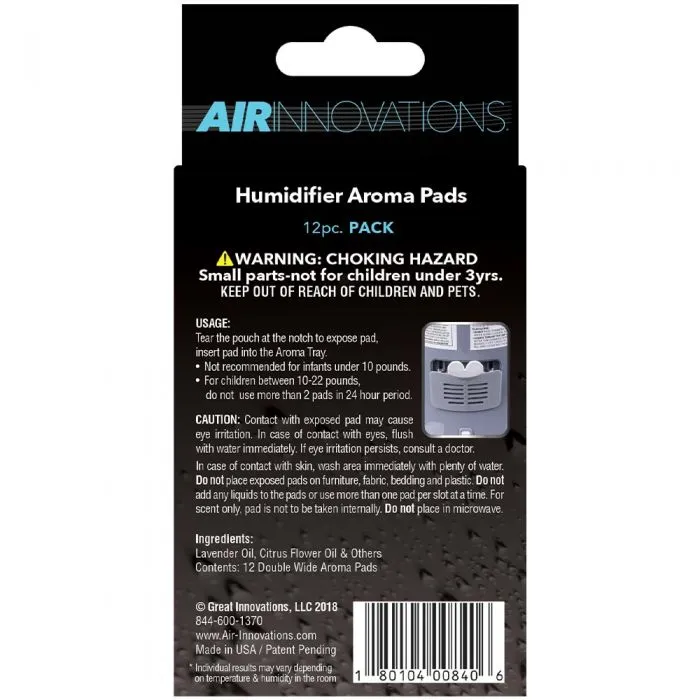 Air Innovations Essential Oil Humidifier Aromatherapy Refill Pads (12 Pack)