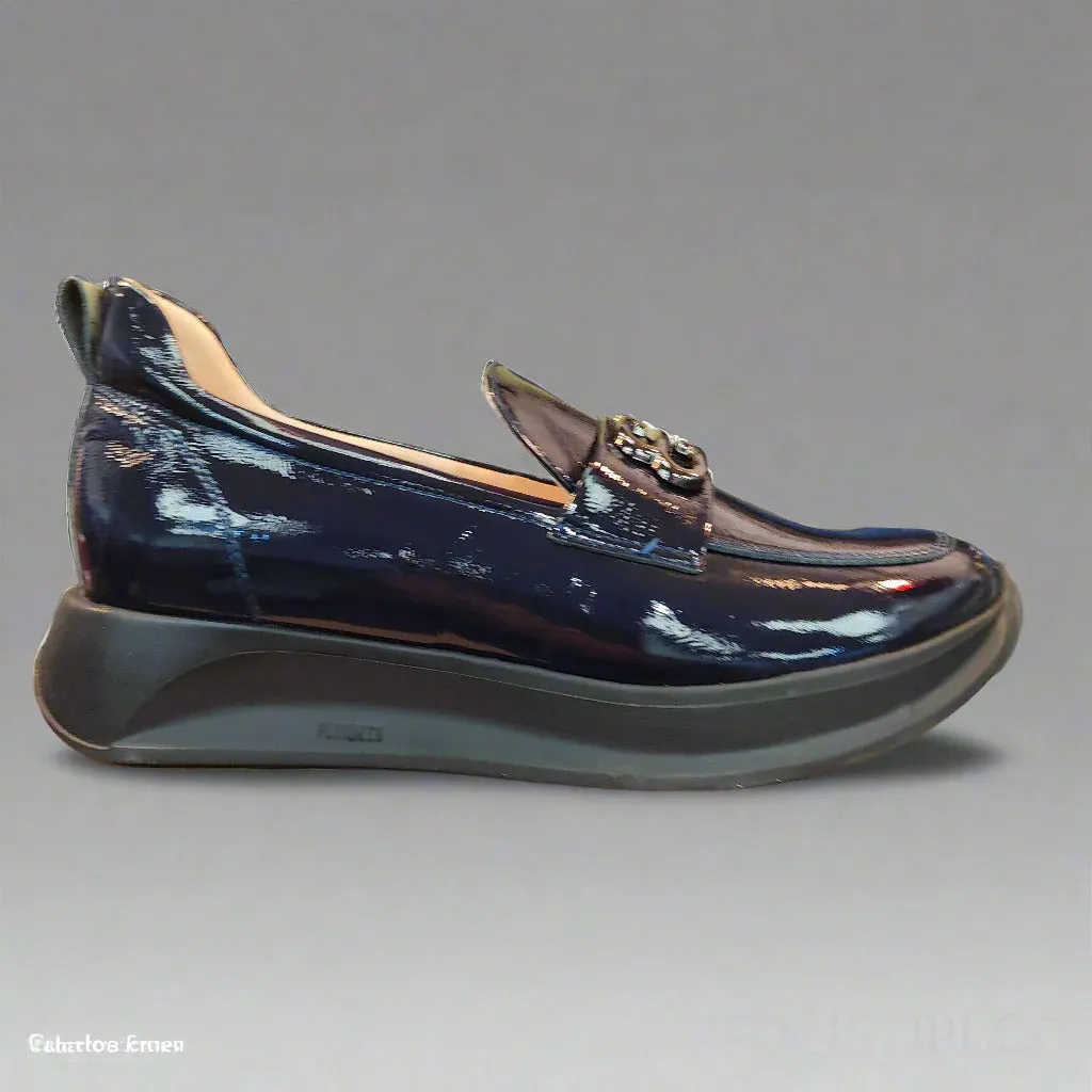 Bioeco Sporty Loafer Navy Patent Leather Slip On 6754