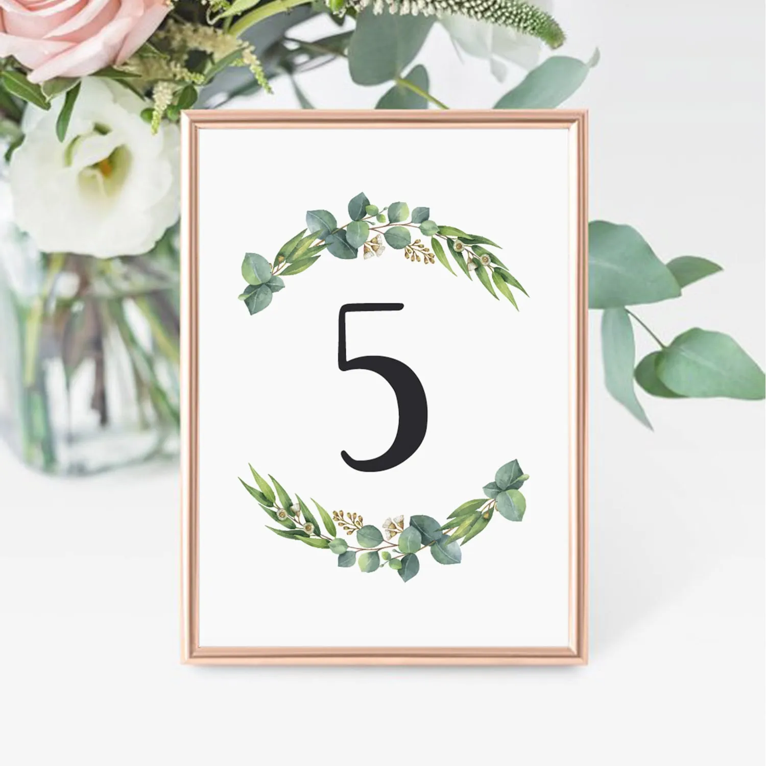 Botanical Table Numbers Template Instant Download