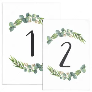 Botanical Table Numbers Template Instant Download