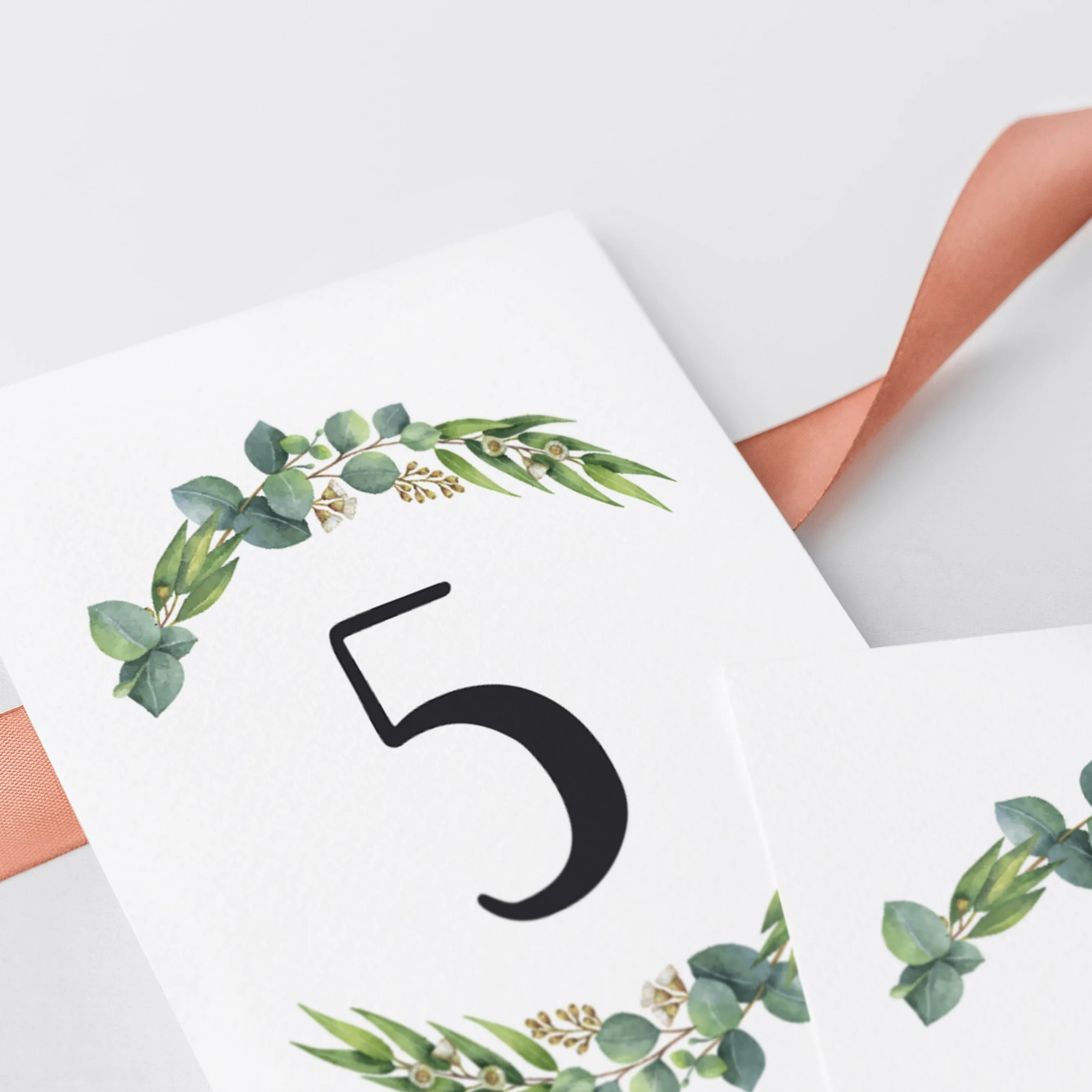 Botanical Table Numbers Template Instant Download