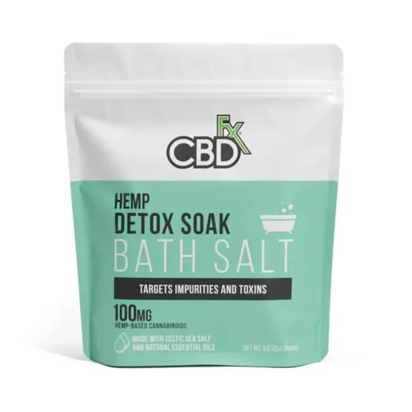 CBD Fx - 100mg Detox Soak Peppermint Hemp - Bath Salt 454g