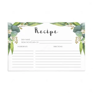 Eucalyptus Leaves Recipe Card Instant Download PDF