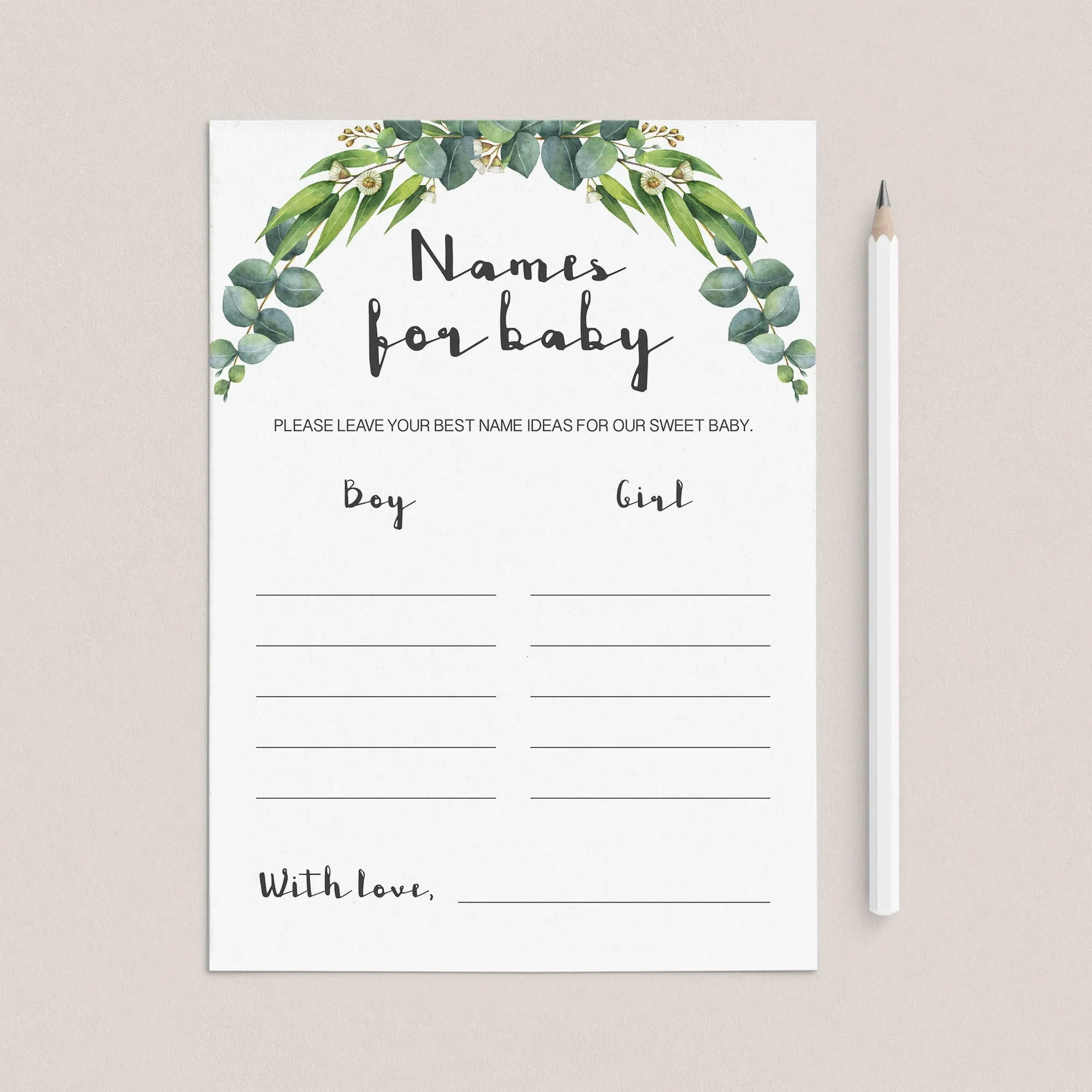 Gender Neutral Names for Baby Game Printable