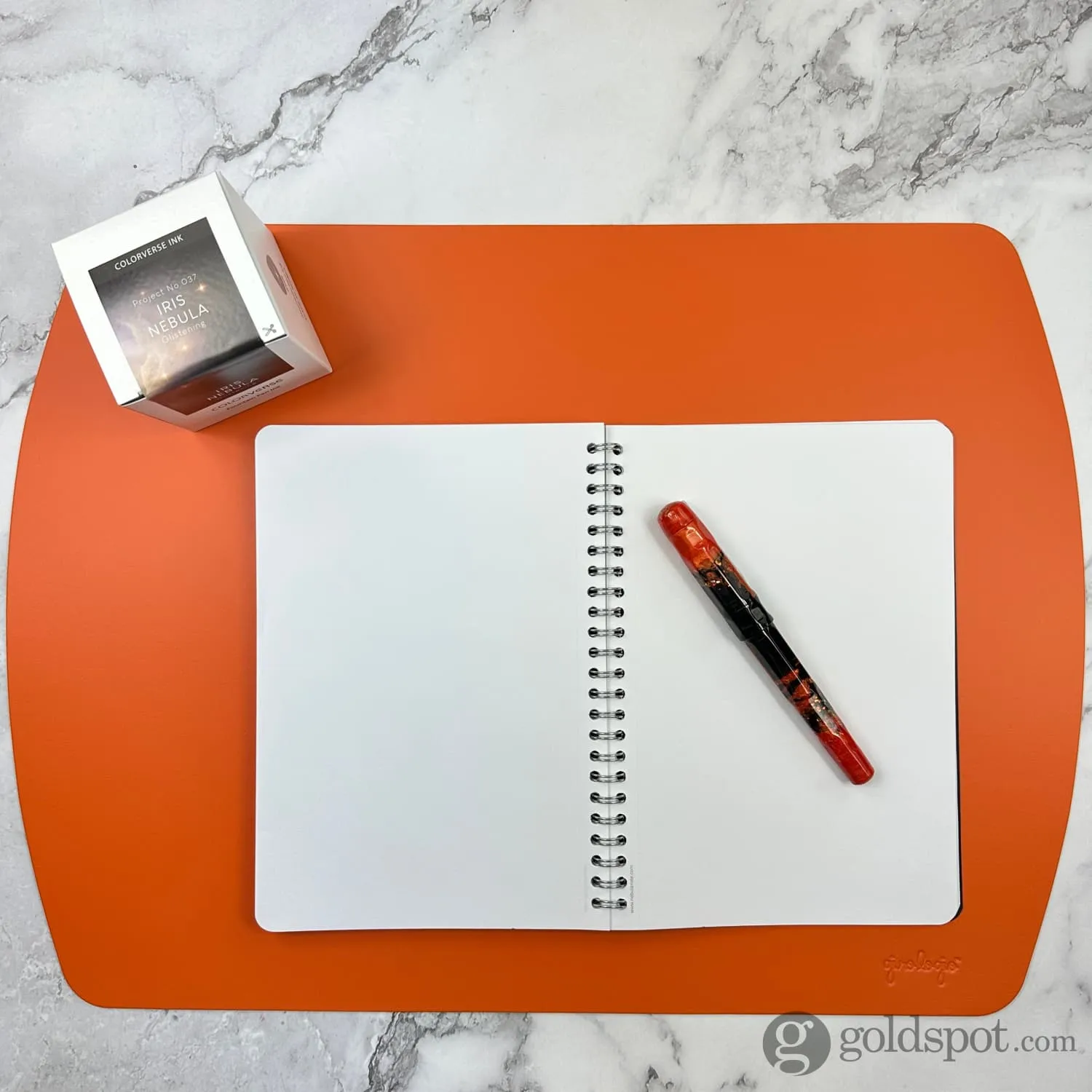 Girologio Repurposed Leather Writing Mat in Orange