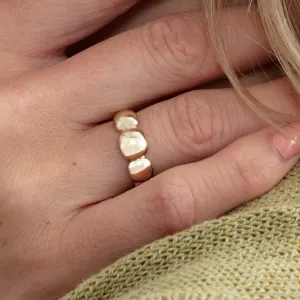 Gold Thick Bubble Ring, Rhea