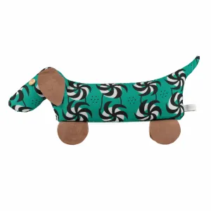 Green Afro Dog Doorstop With Lavender