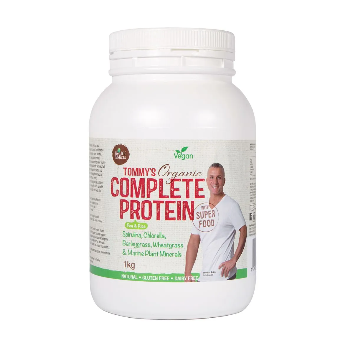 Health Addicts Tommys Organic Complete Protein   Super Greens