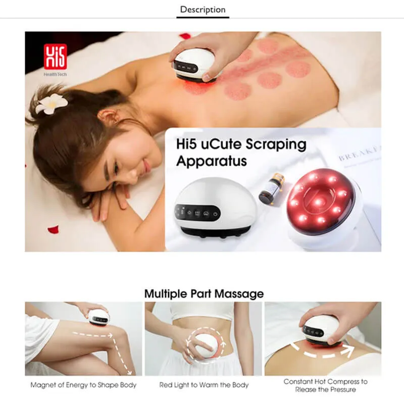 Hi5 uCute 3 in 1 Electric Cupping Set, Multifunctional Scraping Apparatus