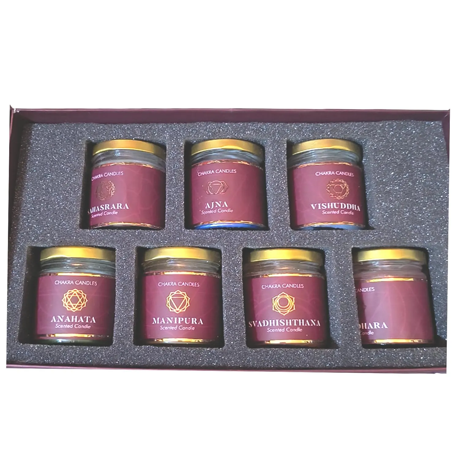 Itisha Treendzs Chakra Scented Candle Set of 7, Colour Therapy and Aromatherapy for Energy Healing, Meditation