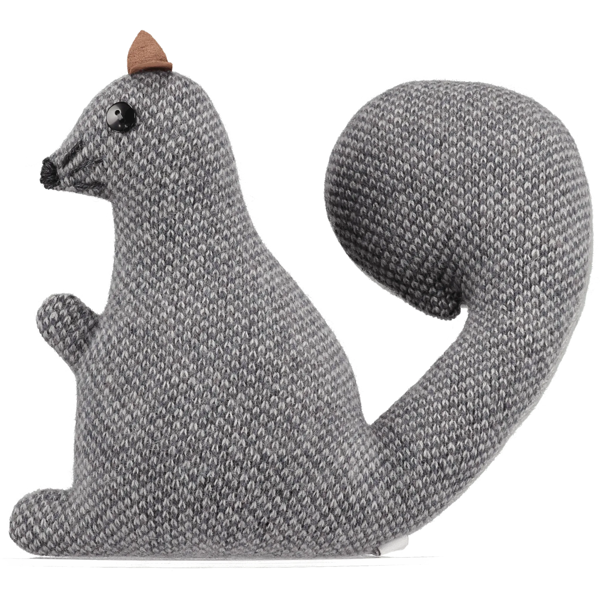 Knitted Grey Squirrel With Lavender