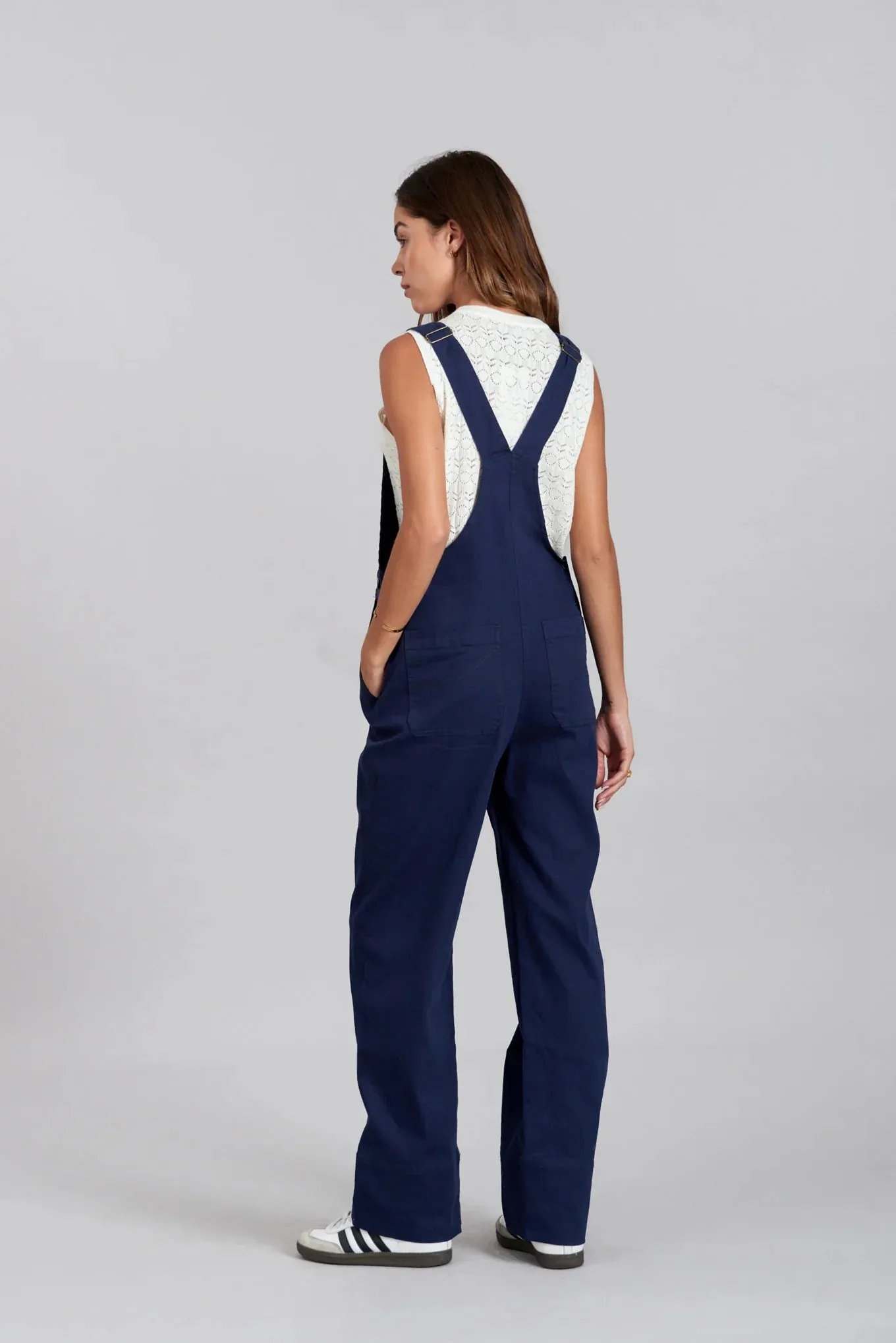 Leni Cotton Dungarees Navy Blue