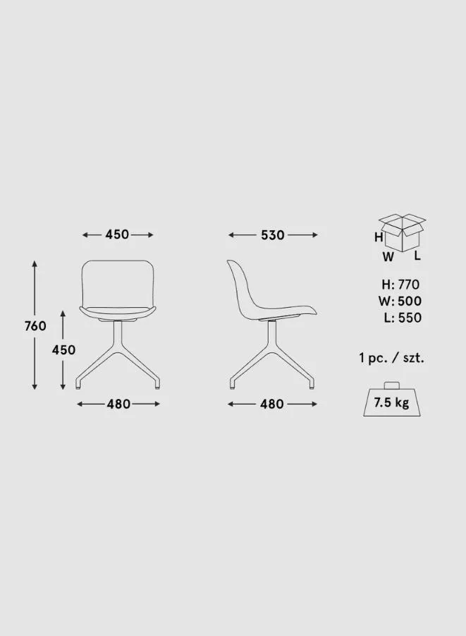 Premium  Baltic Upholstered Office Chair with Polished Aluminum Base (Customizable)