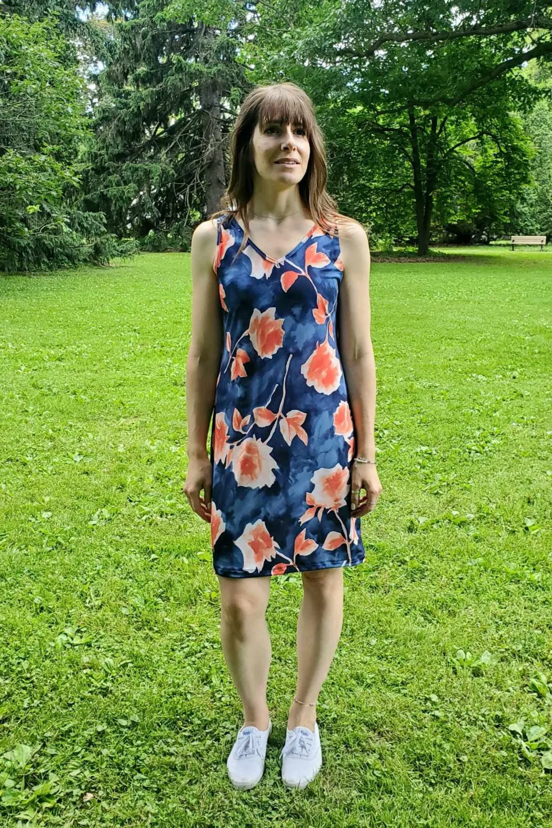 Print Tank Dress Orange Floral