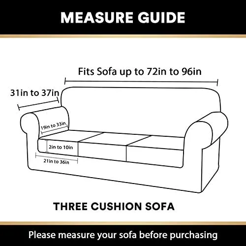 Real Velvet Plush 4 Pieces Sofa Covers for 3 Cushion Couch Covers for Living Room