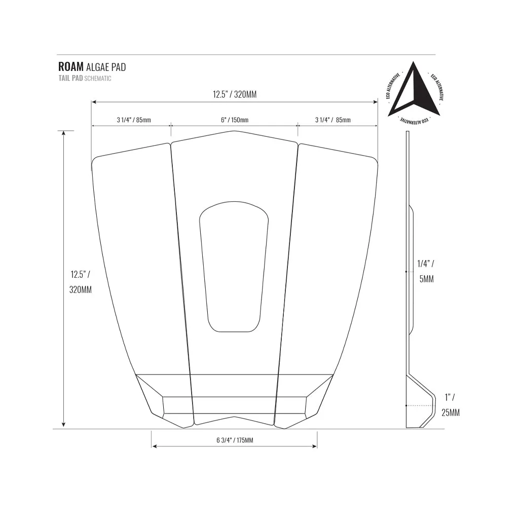 Roam 3 piece Eco Foam Surfboard Tail Pad