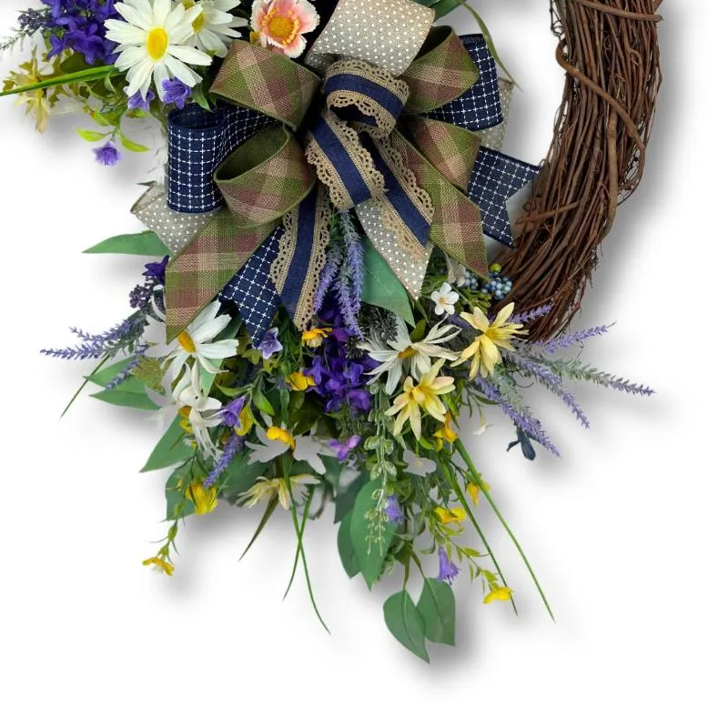 Rustic Wildflower Spring Wreath