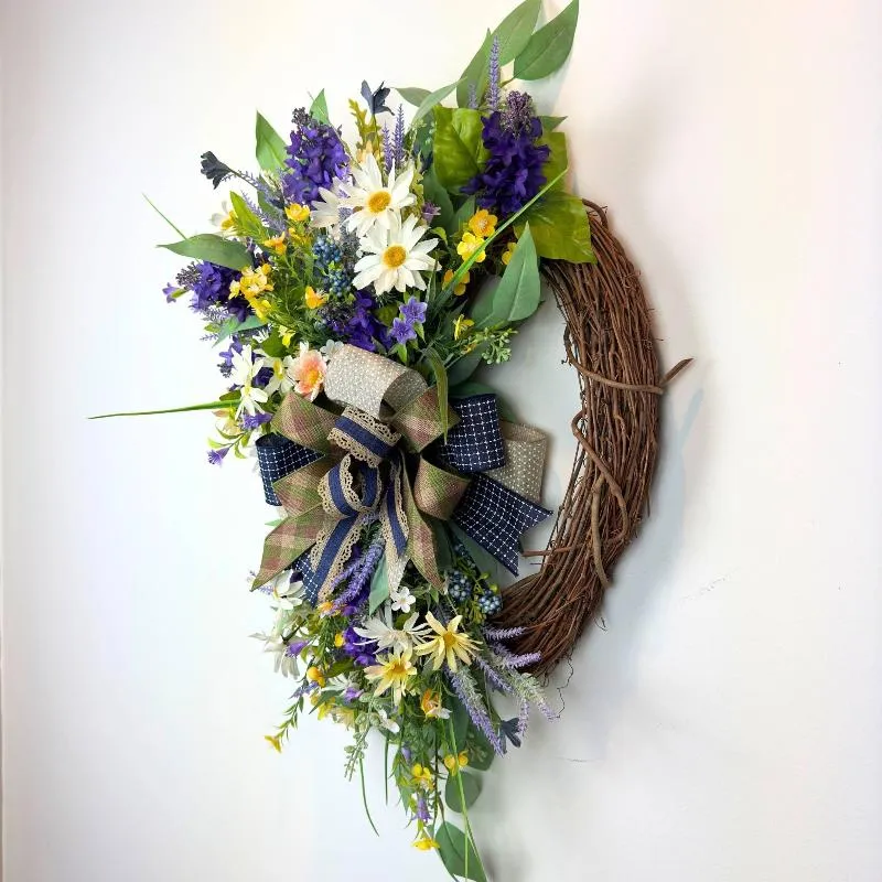 Rustic Wildflower Spring Wreath