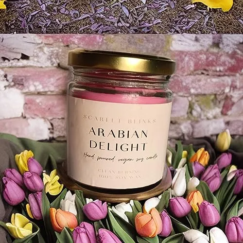 Scarlet Blinks Arabian Delight and Oriental Rose | Soy Wax Candles | Aroma Therapy Candles | Burning Time:-45 HRS Pack of 2