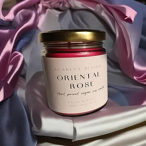 Scarlet Blinks Arabian Delight and Oriental Rose | Soy Wax Candles | Aroma Therapy Candles | Burning Time:-45 HRS Pack of 2