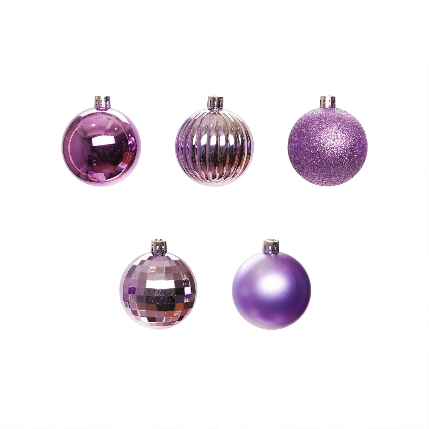 Set of 34 Premium Baubles - 6cm (Lavender)