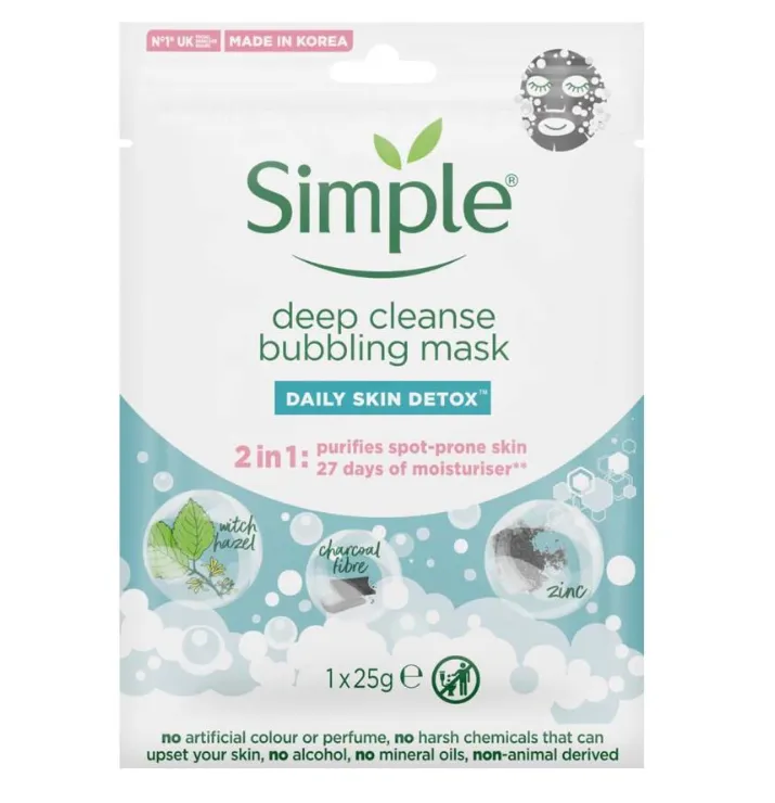 Skin Detox Deep Cleanse Bubble Charcoal Sheet Mask