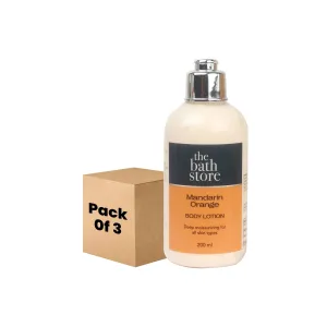 The Bath Store Mandarin Orange Body Lotion - Nourishing | Moisturizer | Smooth Skin – 200ml (Pack of 3)