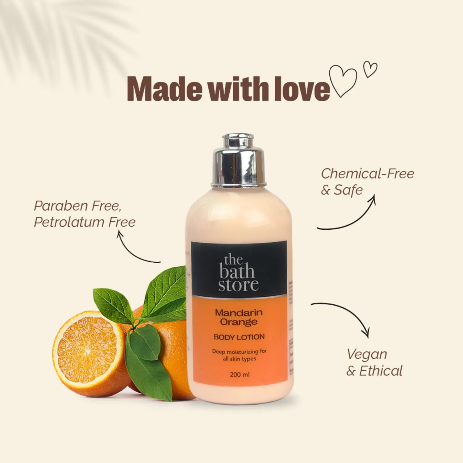 The Bath Store Mandarin Orange Body Lotion - Nourishing | Moisturizer | Smooth Skin – 200ml (Pack of 3)