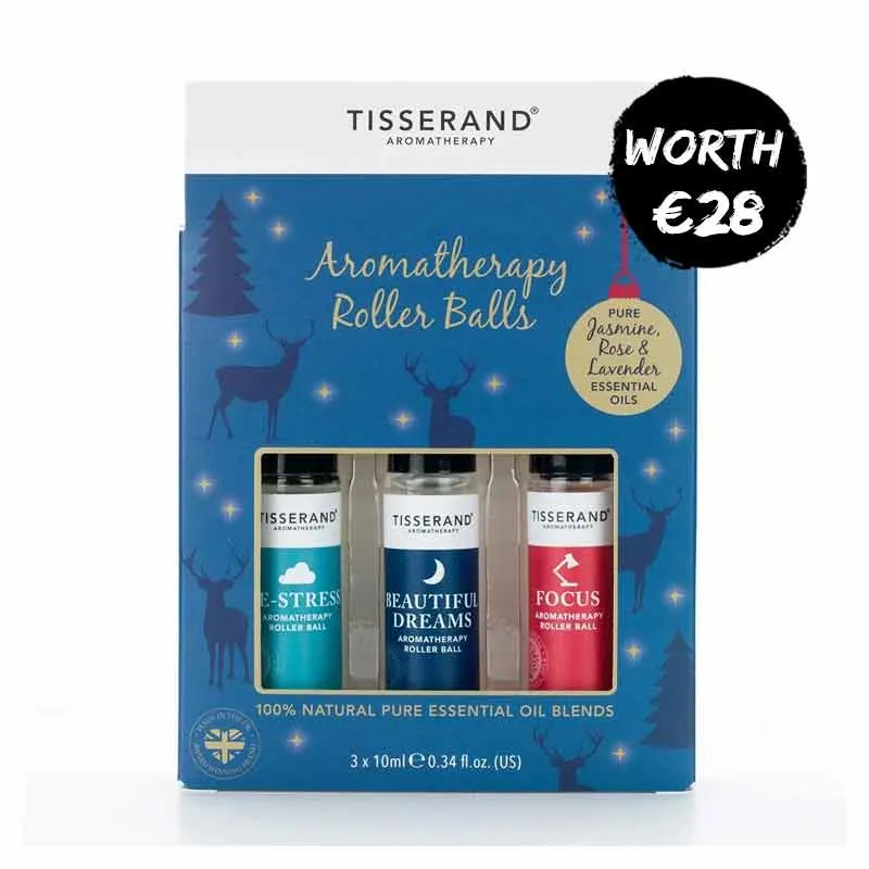 Tisserand Blue Reindeer Roller Ball Trio Set Discontinued