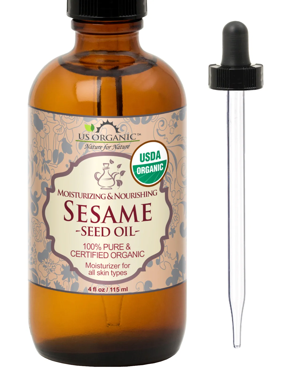 US Organic Sesame Seed Oil, 100% Pure Certified USDA Organic