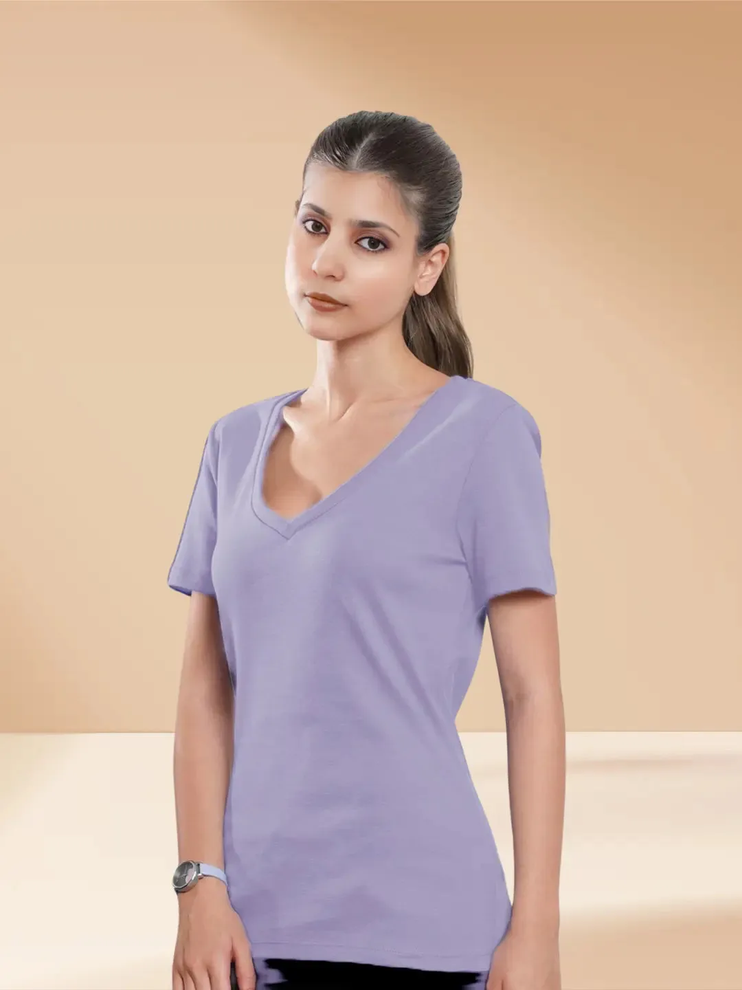 V-Neck T-shirt - Lavender