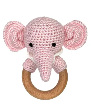 Zubels Bamboo Crochet Woodring Rattle